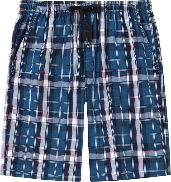 MoFiz Herren Kurze Pyjamahose Baumwolle Schlafshorts Karierte Schlafanzughose Freizeithose Karo Loun