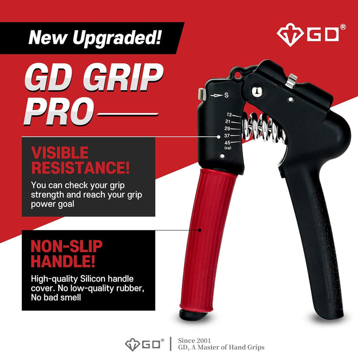 GD Hand Grip Strengthener (Premium Adjustable Hand Grips for Strength Training) Wrist and Forearm Tr