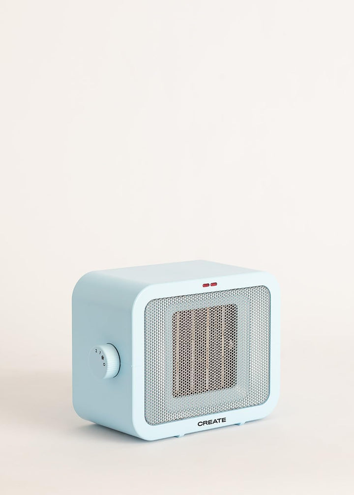 CREATE/WARM BOX/Keramik-Heizkörper Blau/Tragbare Heizung, 1500 W, einstellbarer Thermostat, 2 Leistu