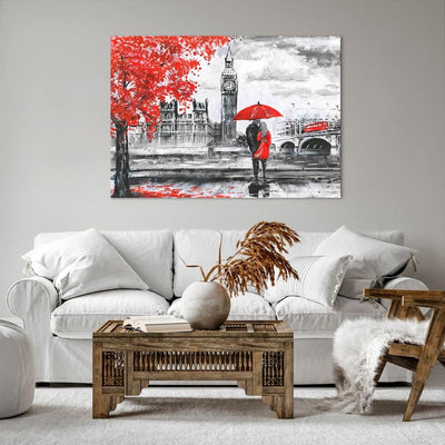 Bilder auf Leinwand 100x70cm Leinwandbild London Architektur big ben Gross Wanddeko Bild Schlafzimme