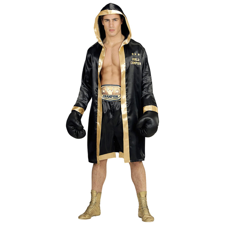 "WORLD BOXING CHAMPION" (hooded robe, shorts, belt, boxing gloves) - (XL), XL