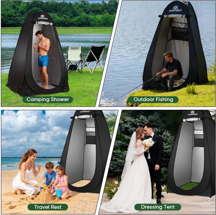 Pop Up Duschzelt, Toilettenzelt mit Tragetasche & Zubehör, Mobile Umkleidezelt Privatsphäre Toilette