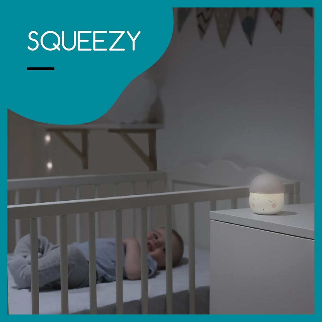 Babymoov Squeezy Gray Nachtlicht mit langer Akkulaufzeit Mehrfarbig, Mehrfarbig