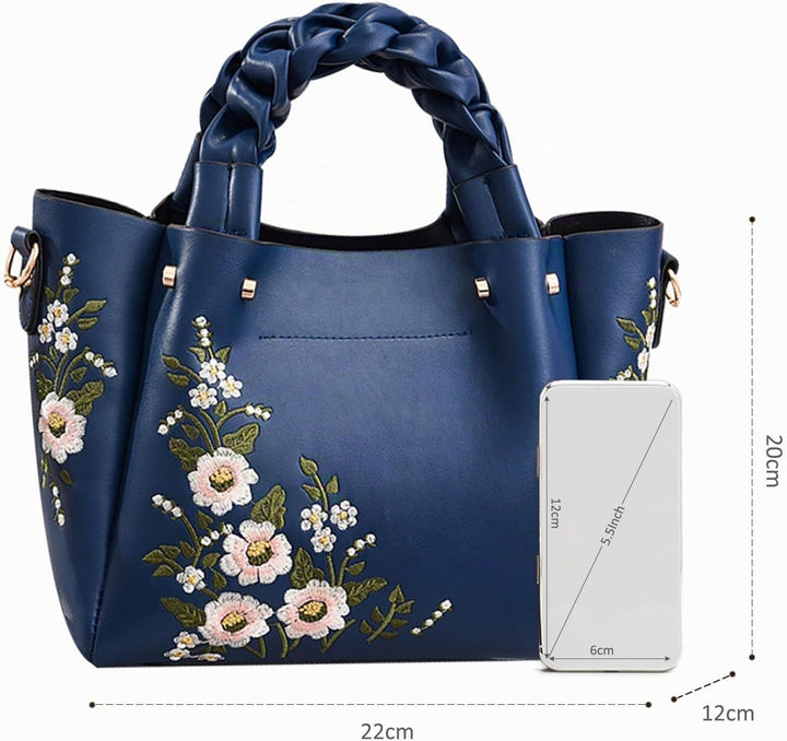NICOLE & DORIS Elegant Handtasche Damen Shopper Tote PU-Leder Henkeltasche Frauen Schultertasche Bes
