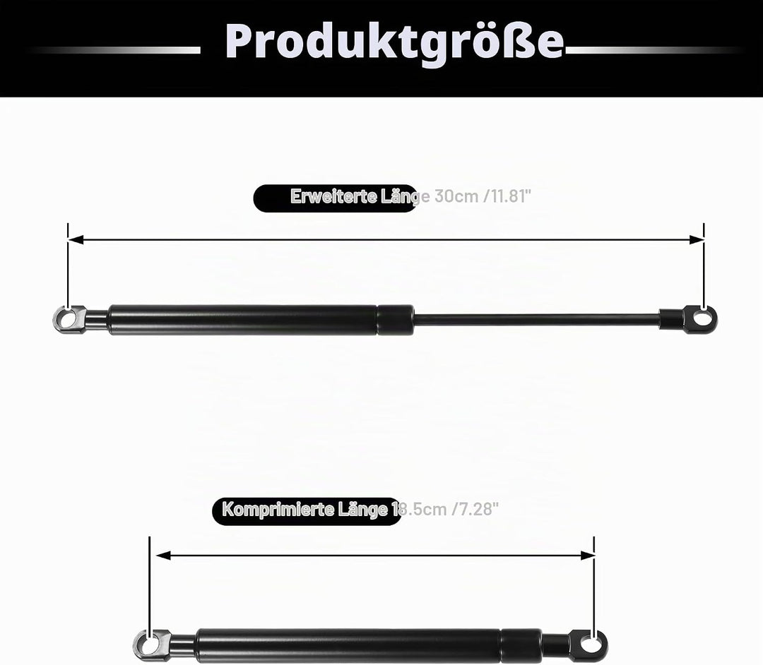 QUARKZMAN Universal Gasdruckfeder 200N Gasdruckdämpfer 300mm Gasfeder Heckklappe Möbel für Küchenmöb