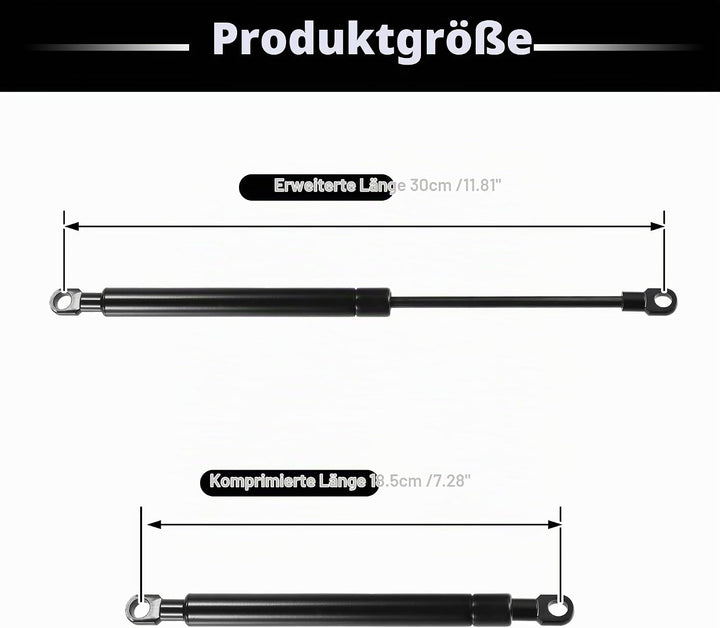 QUARKZMAN Universal Gasdruckfeder 200N Gasdruckdämpfer 300mm Gasfeder Heckklappe Möbel für Küchenmöb