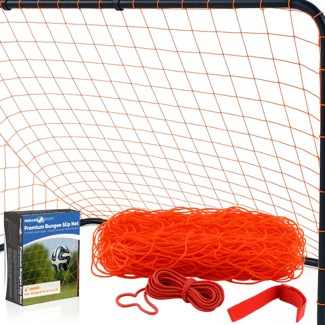 Park & Sun Ersatz-Nylon-Sport-Tornetz: Fussball/Multisport-Tor, Orange, 1,8 m B x 1,2 m H x 9,1 cm T