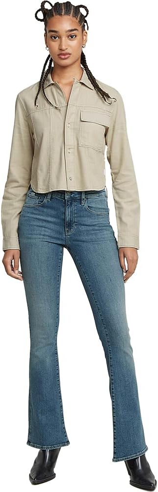 G-STAR Damen 3301 Flare Jeans 23W / 28L Blau (Faded Icy Blue D21290-d987-h280), 23W / 28L Blau (Fade