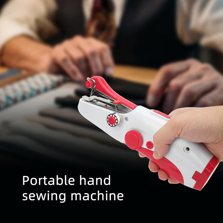 BORDSTRACT Handnähmaschine, tragbare Mini Kleine elektrische Doppelnadel Heimwerker-Ledernähmaschine