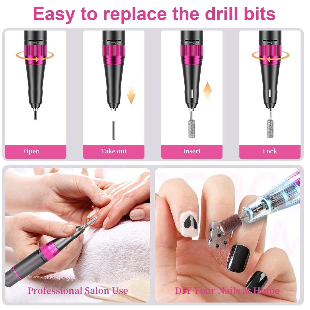 Elektrische Nagelfräser 45000 U/min Wiederaufladbare Professionelle Elektrische Nagelfeile 4000mAh U