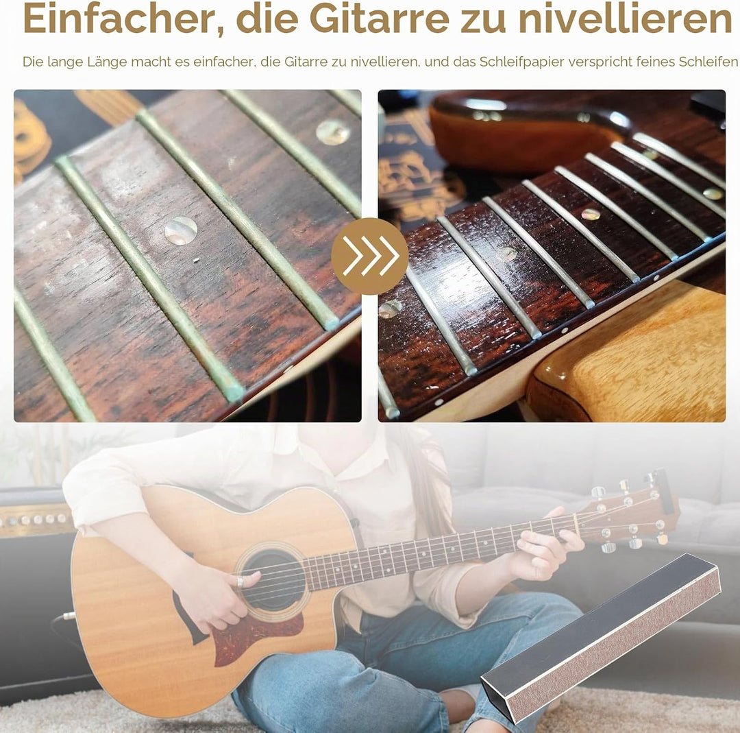 Gitarren Bund Nivellierungs, 20x3,8x2,5cm/7,9X1,5X1 Zoll Schleifbalken Nivellierstange mit selbstkle