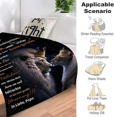 Kuscheldecke Flauschige Vater Tochter Deck, Personalisierte Geschenke Decke für Tochter von Papa, Su