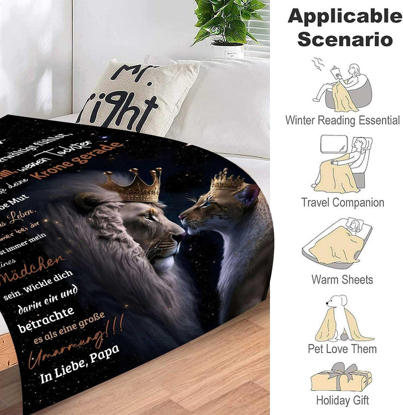 Kuscheldecke Flauschige Vater Tochter Deck, Personalisierte Geschenke Decke für Tochter von Papa, Su