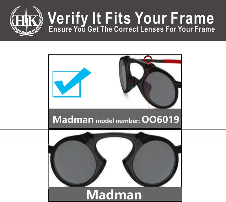 HKUCO Plus Replacement Lenses For Oakley Madman - 3 pair Combo Pack