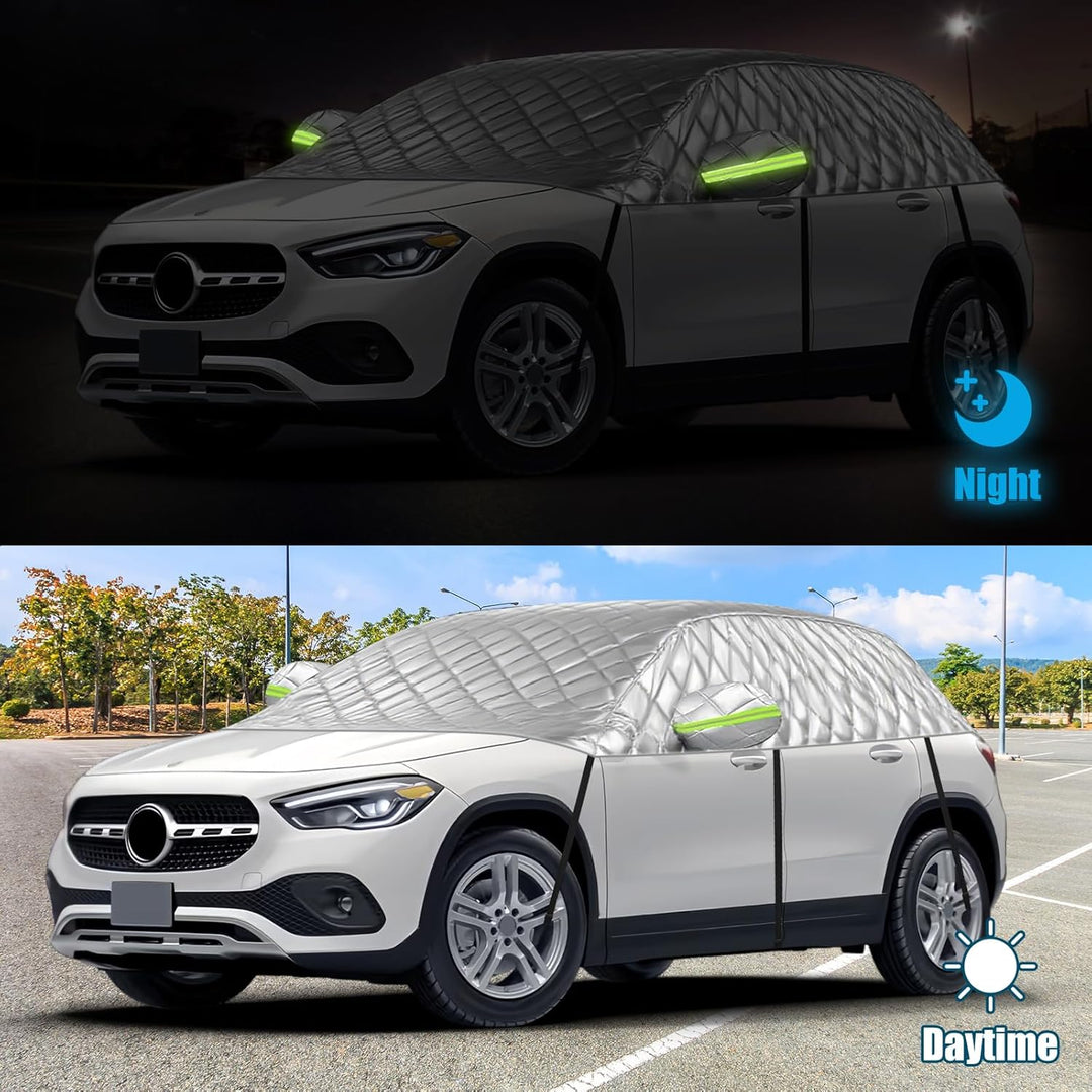 Halbgarage für Mercedes-Benz GLA 2014-2023, Halbe Autoabdeckung Winter Sommer, Abdeckplane Auto Schu