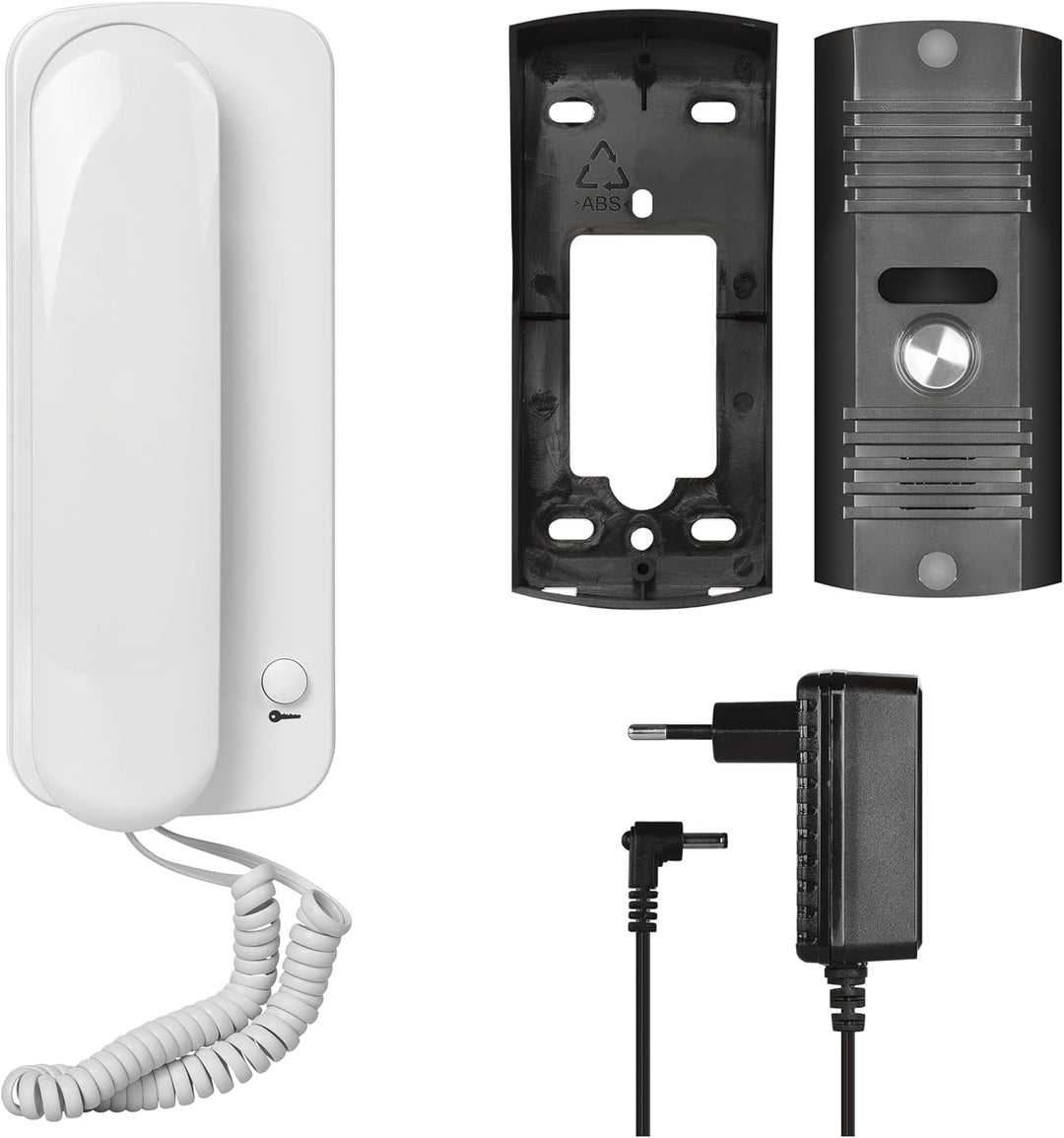 EMOS Audio-Türsprechanlage Set zur Aufputzmontage, Elegantes Design, Audio-Kit/Gegensprechanlage mit