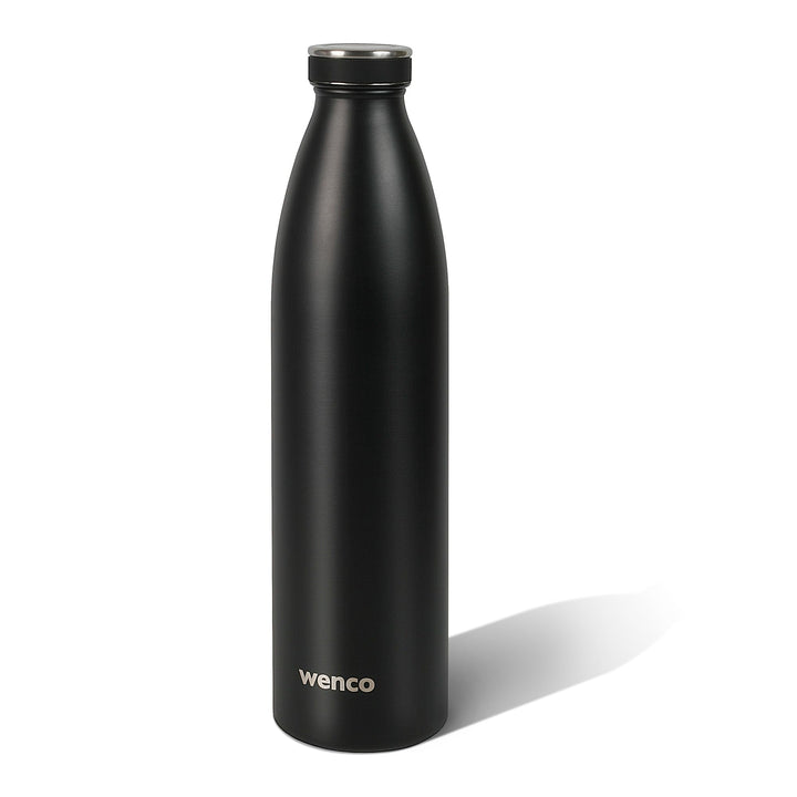 wenco Trinkflasche Edelstahl 1l / 1000ml isoliert und auslaufsicher für kalte und heisse Getränke au