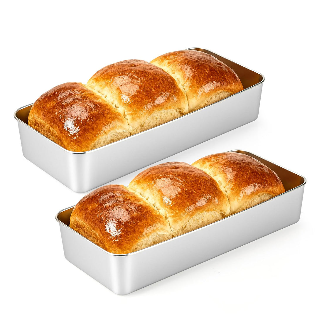 VINATO 2 Stücke Backblech,Edelstahl Backblech Klein Ofenblech,Rechteckig Edelstahlbackbleche für Las