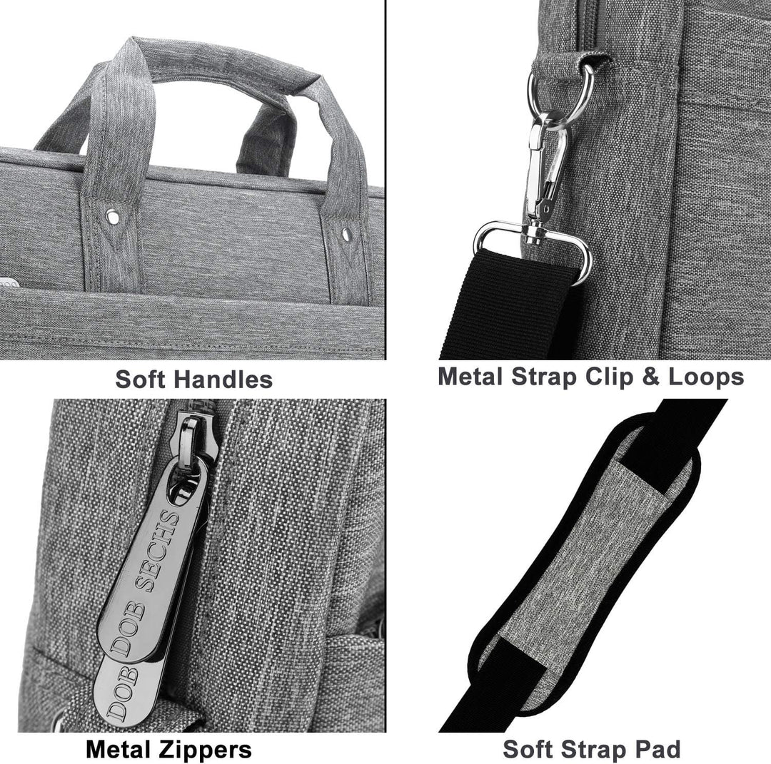 DOB SECHS Laptoptasche 15-15,6 Zoll Aktentaschen Notebooktasche Schulter Tasche für Uni Arbeit Busin