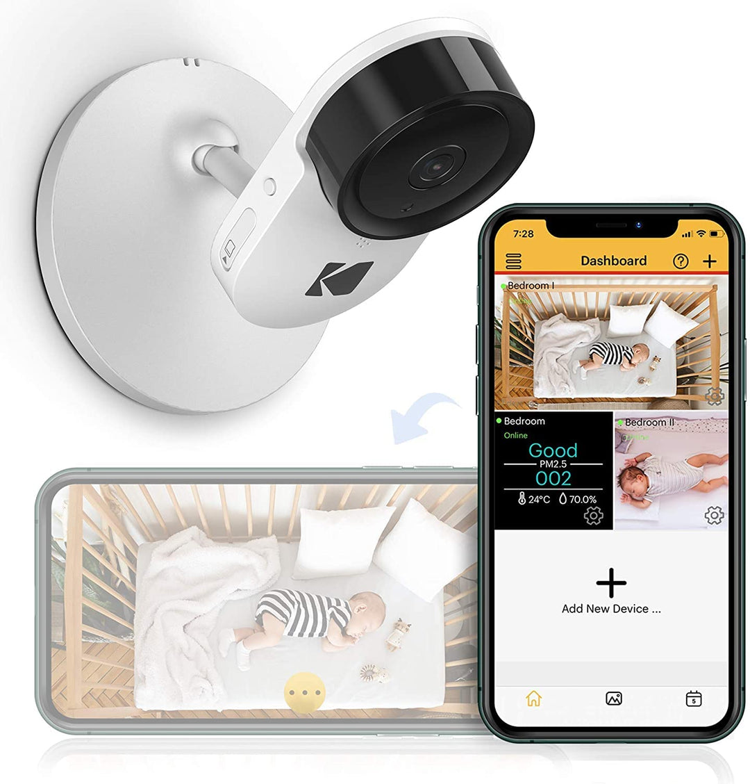 KODAK Cherish C120 Babykamera mit mobiler App, hochauflösende Babykamera, mit Zoomfunktion, Zwei-Weg