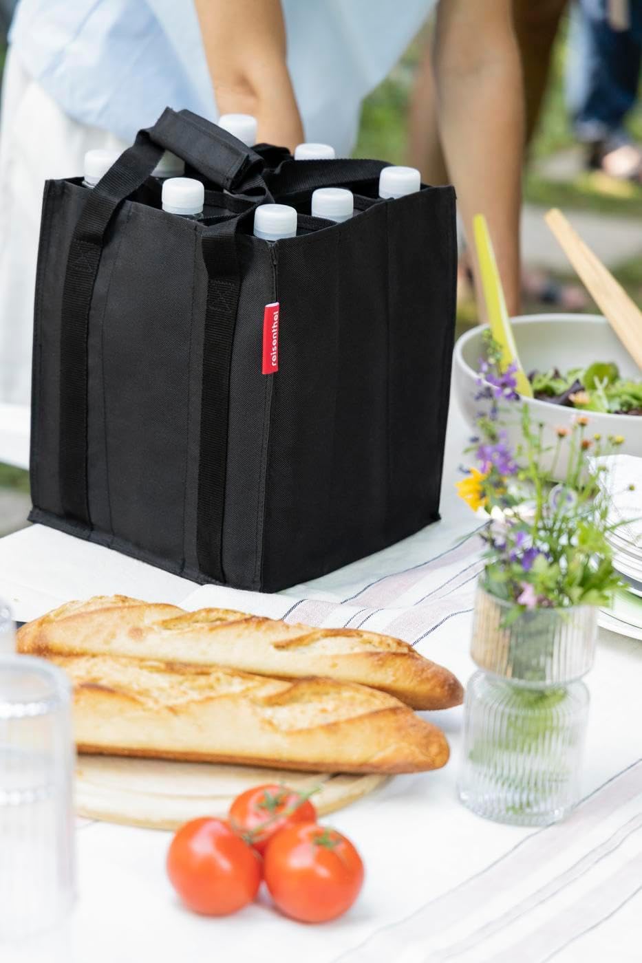 reisenthel bottlebag schwarz - 9 Fächer, einfaches Recycling der Flaschen, Tragegurte, Schwarz
