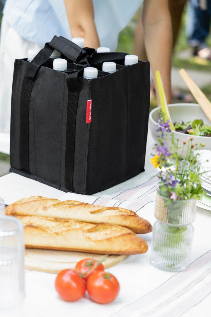 reisenthel bottlebag schwarz - 9 Fächer, einfaches Recycling der Flaschen, Tragegurte, Schwarz
