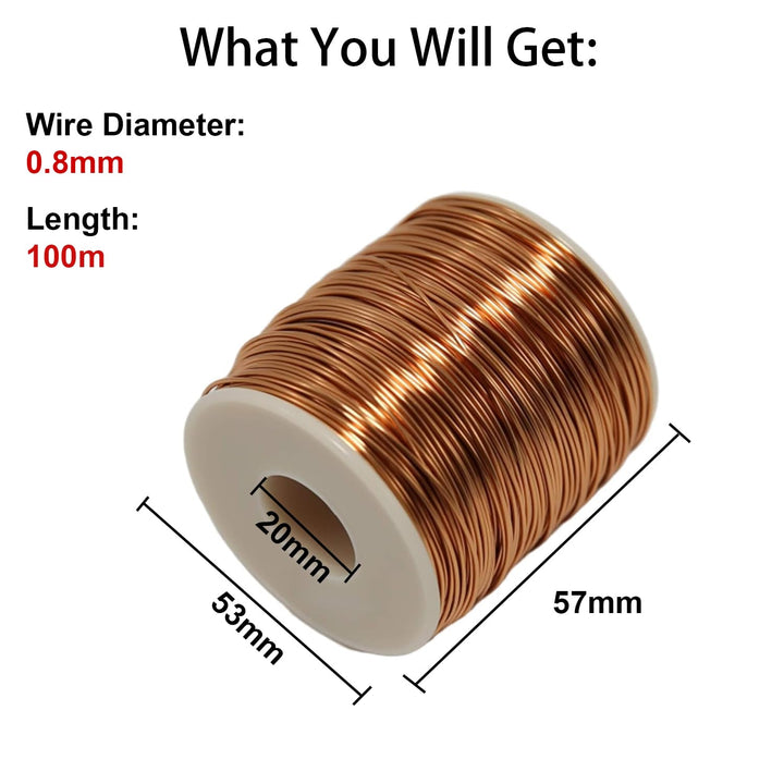 Kupferlackdraht,Lackdraht,Kupferdraht Isoliert,Kupferspule,Kupferlackdraht 0,8mm,100m 0,8mm/100M, 0,