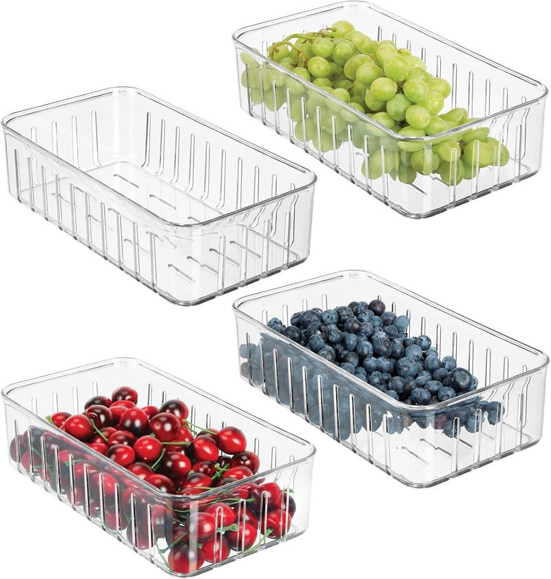 mDesign kleiner Vorratsbehälter für Küche und Kühlschrank – praktische Aufbewahrungsbox ohne Deckel