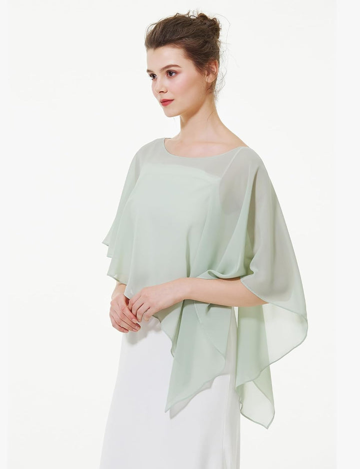 BEAUTELICATE Damen Chiffon Schal Stola Eleganten Cape Umhang für Braut Sommer Hochzeits Festliche Ab