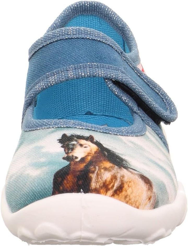 Superfit Mädchen Bonny Hausschuh 23 EU Weit Blau 8040, 23 EU Weit Blau 8040