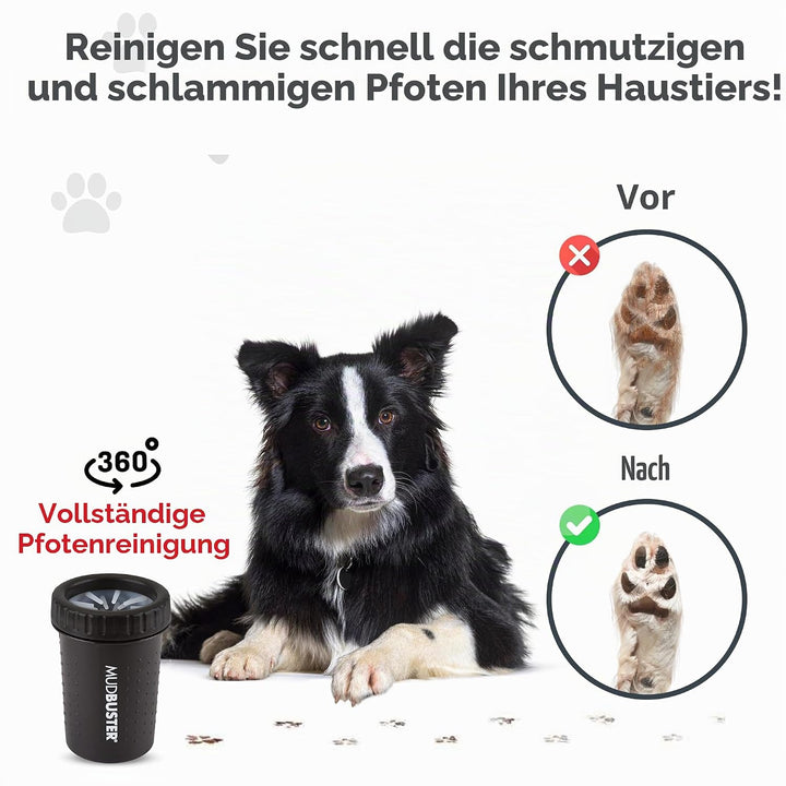 Dexas MudBuster Tragbarer Hundepfotenreiniger/Pfotenreiniger, Grösse M, Mattschwarz - Special Editio