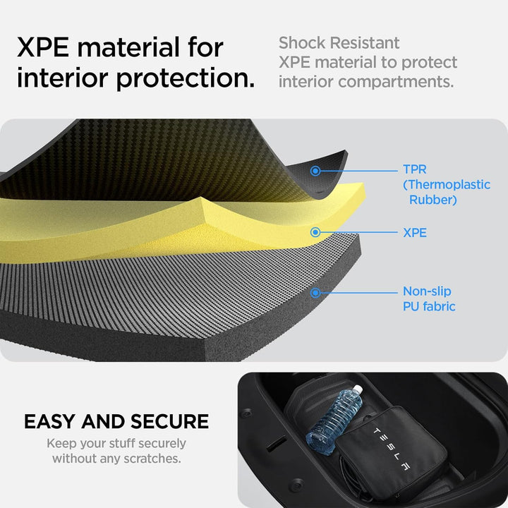 Spigen Tesla Model Y (~2024) Vordere Kofferraummatte, Stossfestes XPE-Material zum Schutz der Innenf