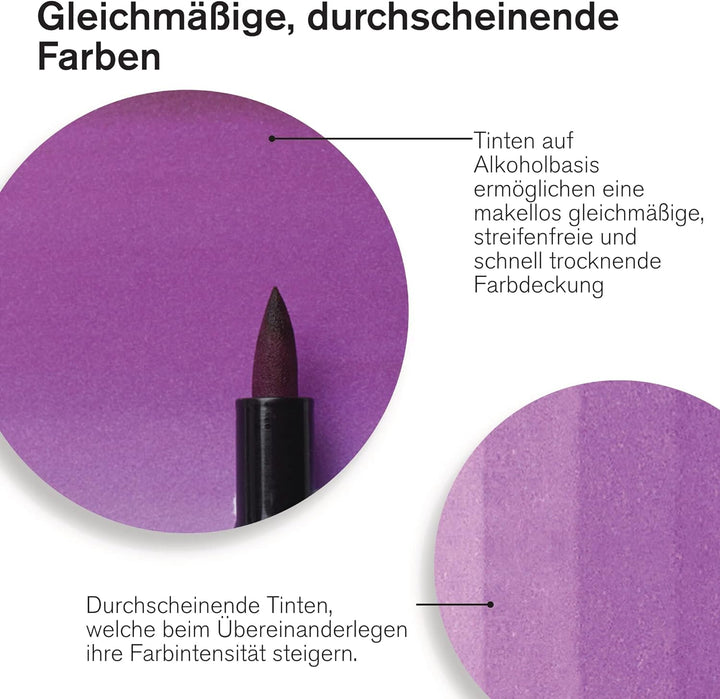 Winsor &amp; Newton 0290080 BrushMarker (für Zeichnungen, Kalligraphie, Design und Layouts, streifenfrei