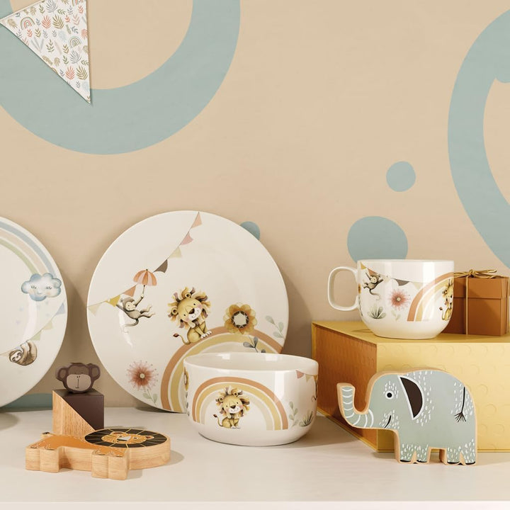 Villeroy & Boch – Boho Kids "Roar like a lion" Kindergeschirr-Set 3 teilig Beige, Spülmaschinenfest,