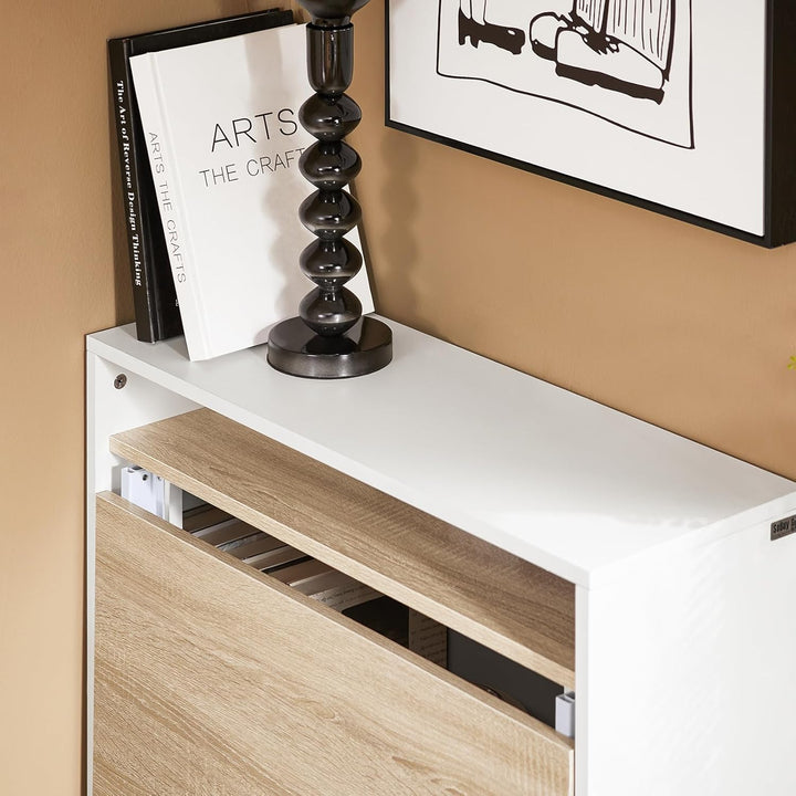 SoBuy Klapptisch mit angebautem Schrank Klappbarer Tisch mit Schrank Faltbarer Tisch Schreibtischsch