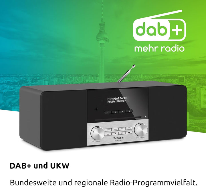 TechniSat DIGITRADIO 3 - Stereo DAB Radio Kompaktanlage (DAB+, UKW, CD-Player, Bluetooth, USB, Kopfh