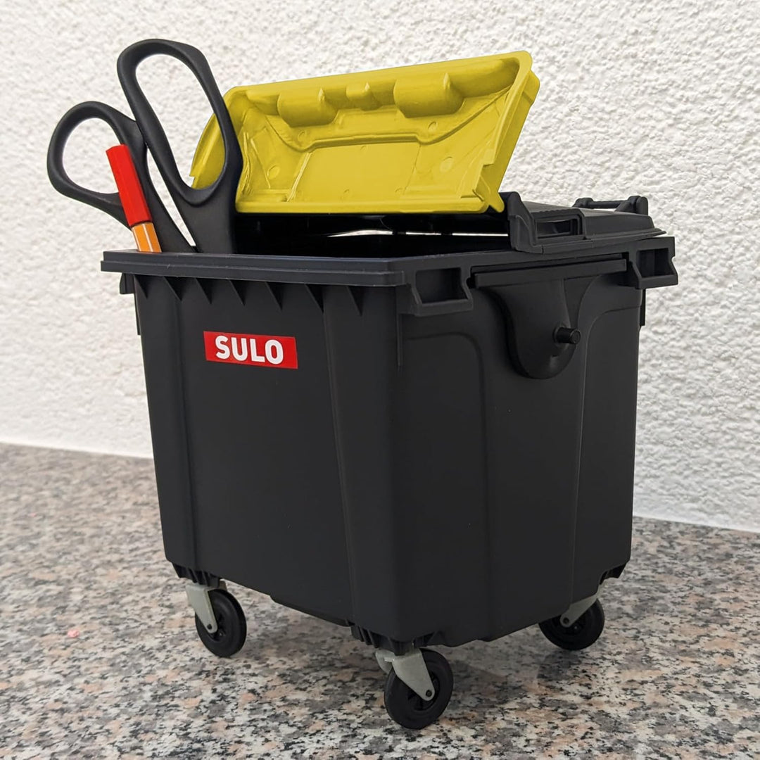 Sulo Mini Mülltonne Container 1100L Nachbildung | Tisch-Mülleimer Klein | Desktop Büro Schreibtisch