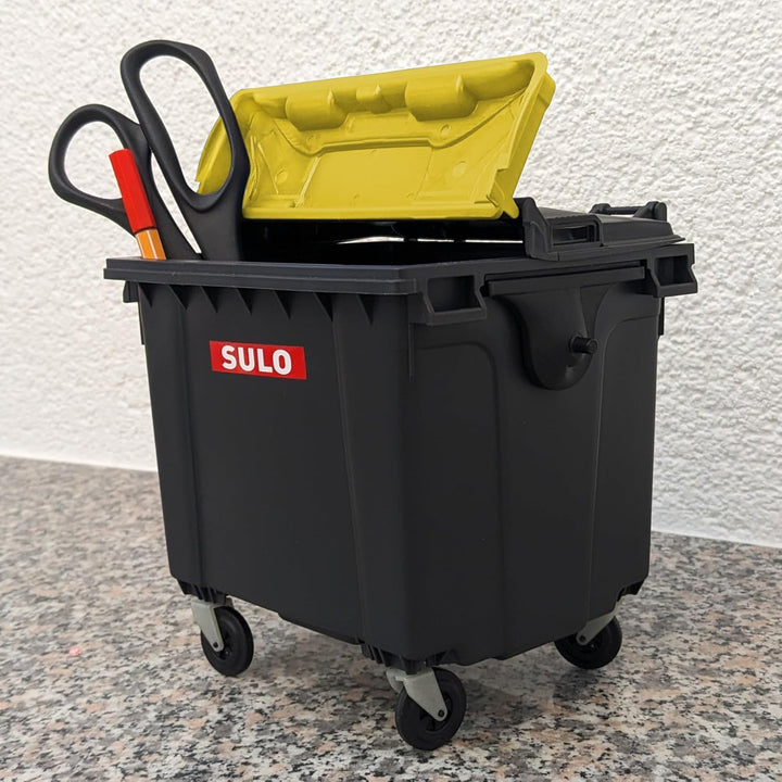 Sulo Mini Mülltonne Container 1100L Nachbildung | Tisch-Mülleimer Klein | Desktop Büro Schreibtisch