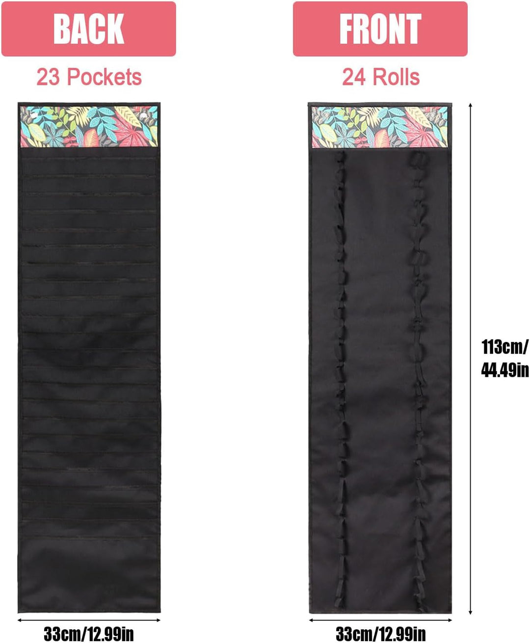 Vinyl-Rollenhalter, 24 Fächer und 23 Taschen, Vinyl-Aufbewahrungsregal, Wandhalterung, über der Tür,