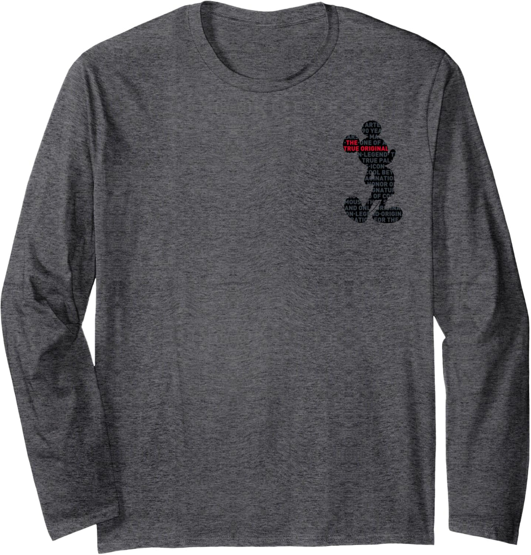 Disney Mickey Mouse Silhouette Left Chest Langarmshirt