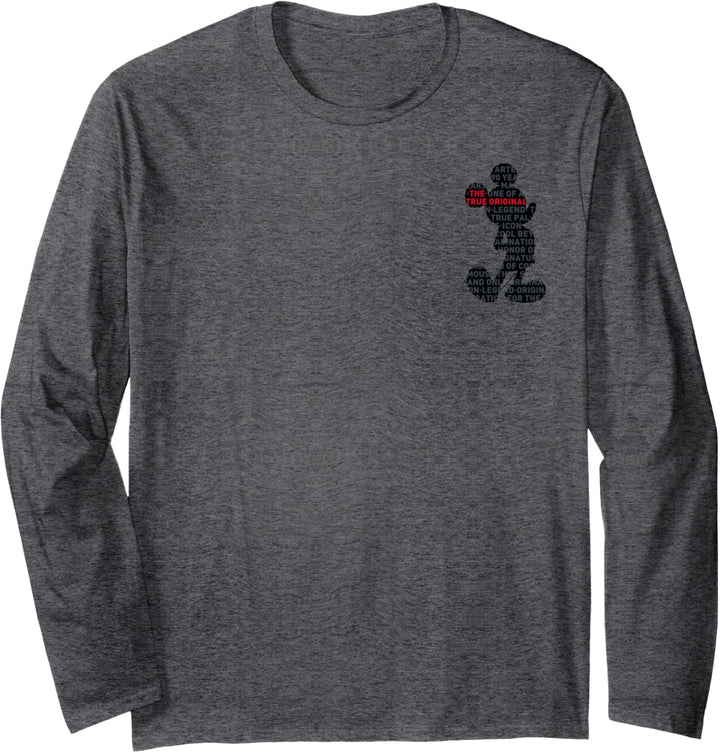 Disney Mickey Mouse Silhouette Left Chest Langarmshirt