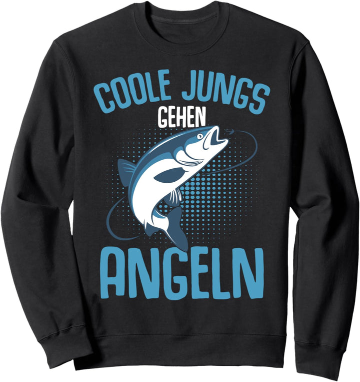 Coole Jungs gehen Angeln Angler Fischer Kinder Junge Angel Sweatshirt