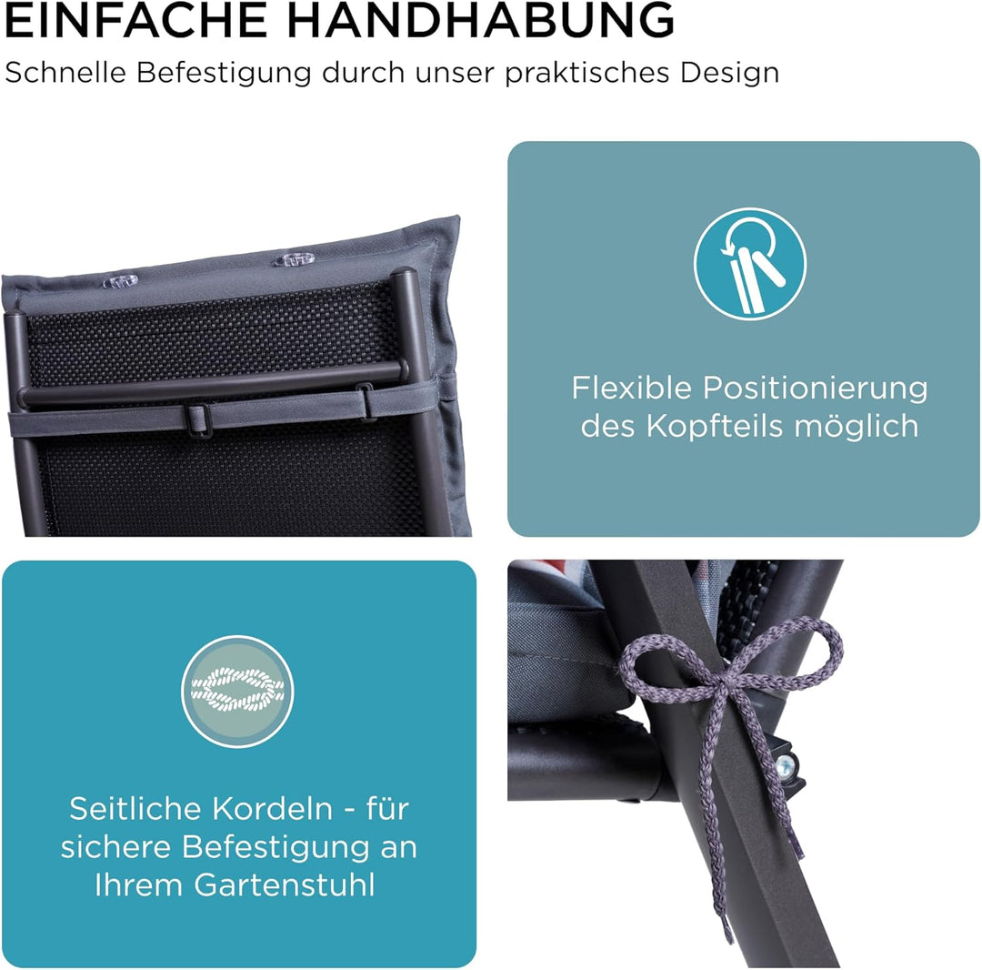 gardisun Gartenstuhlauflagen Hochlehner mit Kopfteil I Extra Dicke Sitzauflagen I Made in Europe I P