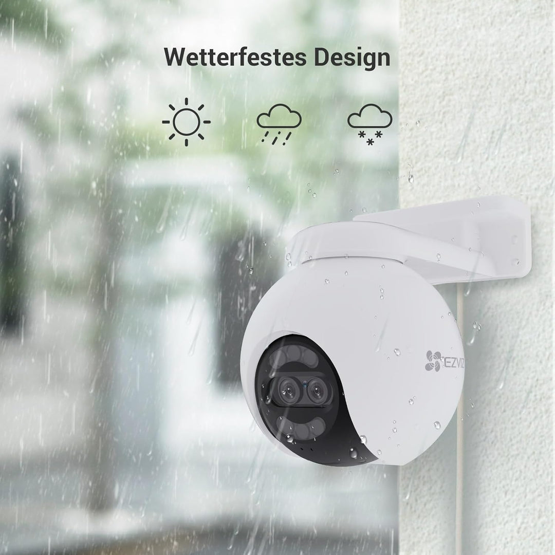 EZVIZ 4K Dual-Lens Kamera Überwachung aussen, PTZ WLAN Kamera mit 30m Farbnachtsicht, KI Personen-/F