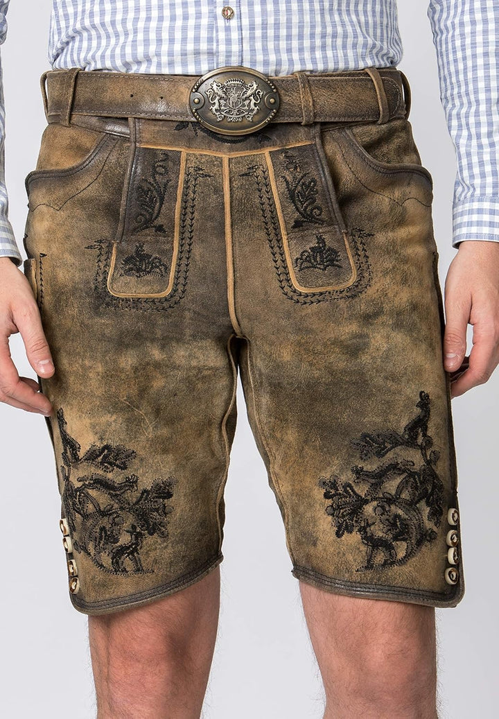 Stockerpoint Herren Hartl Trachtenlederhose 46 Oid Gespeckt Schwarz, 46 Oid Gespeckt Schwarz