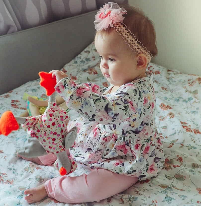 Baby Mädchen Outfits Mädchen Floral gedruckte lange Ärmel Top Hose 3pcs Kleidung Set für Baby Mädche