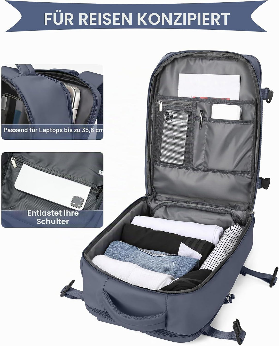 SZLX Vakuum Rucksack mit pumpe Ryanair Handgepäck 40x30x20 Damen Wizzair Handgepäck 40x30x20 Vakuum