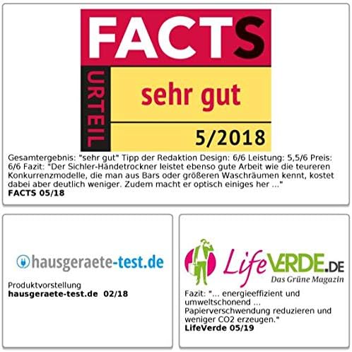 Sichler Haushaltsgeräte Händetrockner Gastro: Vollautomatischer Profi-Händetrockner mit LED-Beleucht
