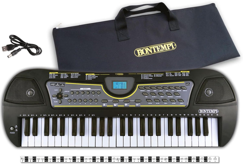 Bontempi 15 4909 Digitales Keyboard. 49 Midi-Tasten C-C, Schwarz/Weiss 49 Midi- Tasten, 49 Midi- Tas