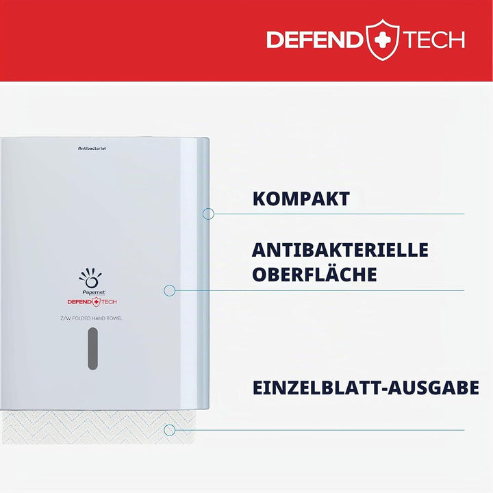 Papernet Defend Tech 416148 Papierhandtuchspender, antibakteriell, kompatibel mit Z/W-Falzhandtücher